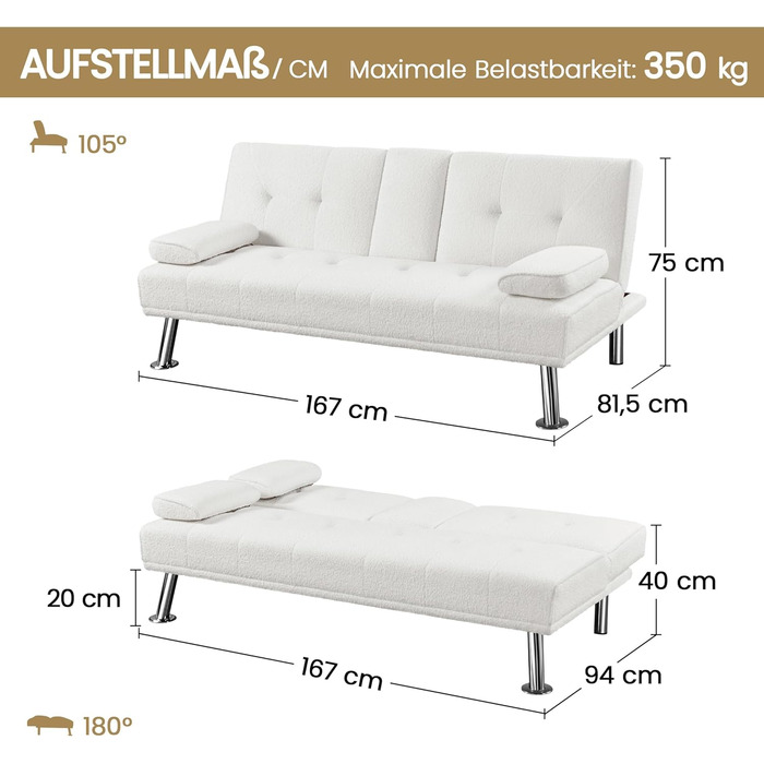 Yaheetech Folding Sleeper Sofa