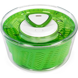 Сушарка для салату Zyliss Easy Spin 2, 6 л, акрилова, зелена, з чашею, Aquavent технологія