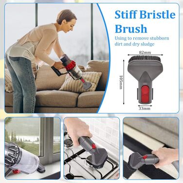 Набір насадок для пилососа BUZIFU 7 шт. 32-35 мм (універсальні) - для меблів, матраців, щілин. Сумісні з Kärcher, Miele, Siemens, AEG, Bosch, Panasonic, Philips