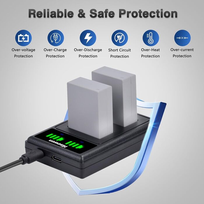 Акумулятор Hisewen NB-10L 1500mAh та зарядний пристрій для Canon PowerShot G1 X, G3 X, G15, G16, SX40 HS, SX50 HS, SX60 HS