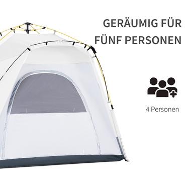 Outsunny Dome Tent for 4 People - Lightweight, Stable, Waterproof, UV 50+ Pop-Up Camping Tent with Hooked Door, Window, and Groundsheet. Family Tent with 1000mm Water Column. Tent for Camping, Travel, Trekking, Garden | Aosom