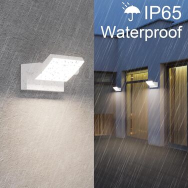 Klighten LED вуличне освітлення 24W: водонепроникна настінна лампа з поворотним LED-панелем, 1500 люмен, тепле світло 3000K для саду, тераси