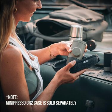 WACACO Minipresso GR2, Outdoor Espresso Machine Compatible Ground Coffee, Mini Coffee Machine 18 Bar Manual Operation, Camping Coffee Machine for Travel, Ultra-Compact for Travel