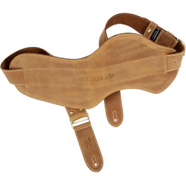 Гітарний ремінь Nefelibata з повномісної шкіри, 2' з кишенею для медіатора, для бас-, електро- та акустичної гітари, з медіаторами, кнопками та замками (Star Black) (Vintage Latte Brown)