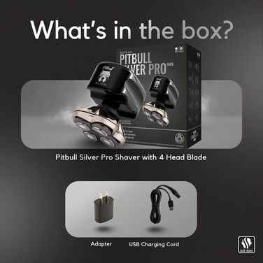 Електричний чоловічий голковий стайлер Skull Shaver Pitbull Silver PRO SX5 для обличчя та голови; ідеальний подарунок
