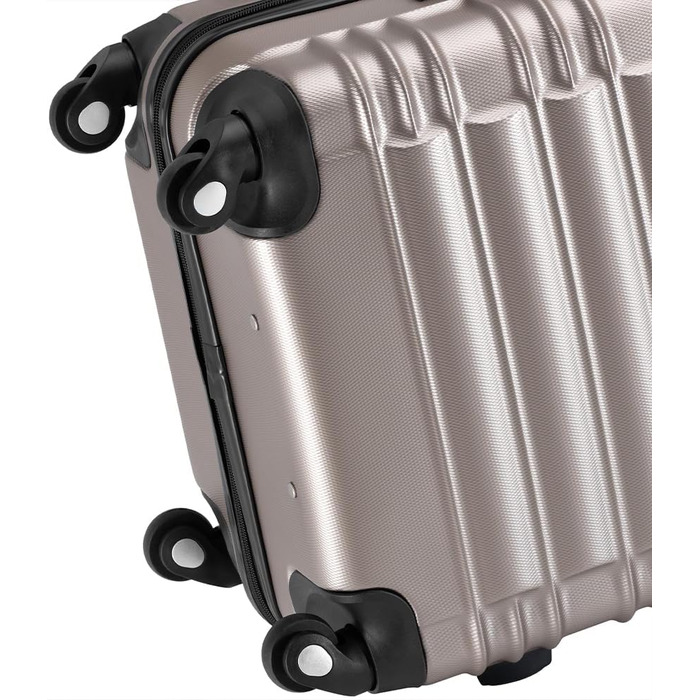 Набір валіз з ABS пластику S-M-L-XL з кодовим замком та телескопічною ручкою, ролер для подорожей, ручна поклажа (шампань)