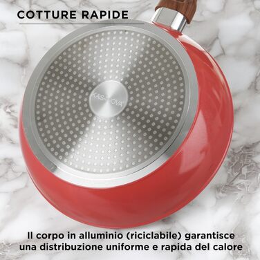 Набір посуду KASANOVA Golden 5 8 предметів: каструлі та сковороди для індукції та всіх плит, антипригарне покриття з кораловим ефектом