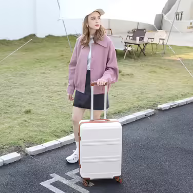 Валіза Kono Trolley з жорстким корпусом, ручна поклажа, легка, ABS, подвійні колеса, кодовий замок, 55 см, кремово-біла