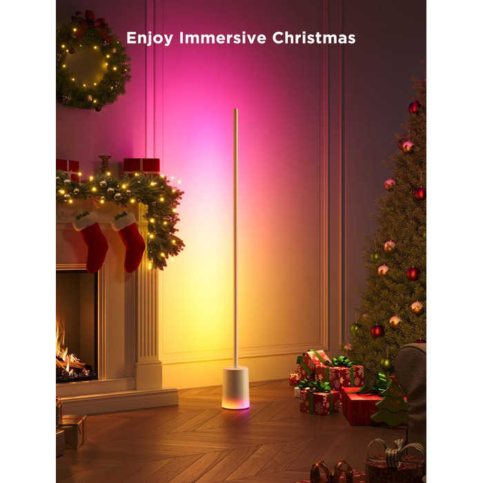 LED-лампа Govee RGBIC 152 см - диммування, 1725 люмен, керування Matter, музичний режим, для дому, спальні, ігрової кімнати (сірий)