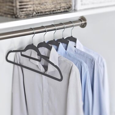Yaheetech Clothes Hangers 100 Pack Hangers Suit Hangers Velvet Wardrobe Hangers Non-Slip Jacket Hangers Space-Saving with Bar