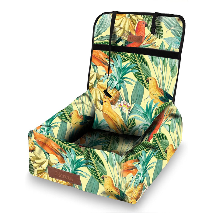 Крісло-ліжко для собак у машину Petsen з іменем, корзина для собак маленьких порід, автоліжко для собак, автокорзина для собак, ліжко для собак (також підходить для птахів)