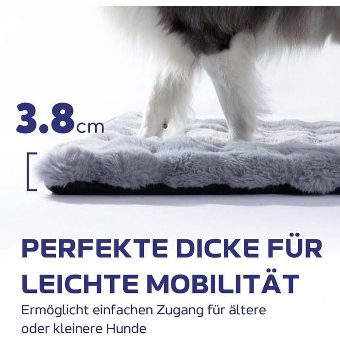 М'яка килимок-підстилка для собак Mora Pets: неслизька, тепла, сіра, 76 x 48 см