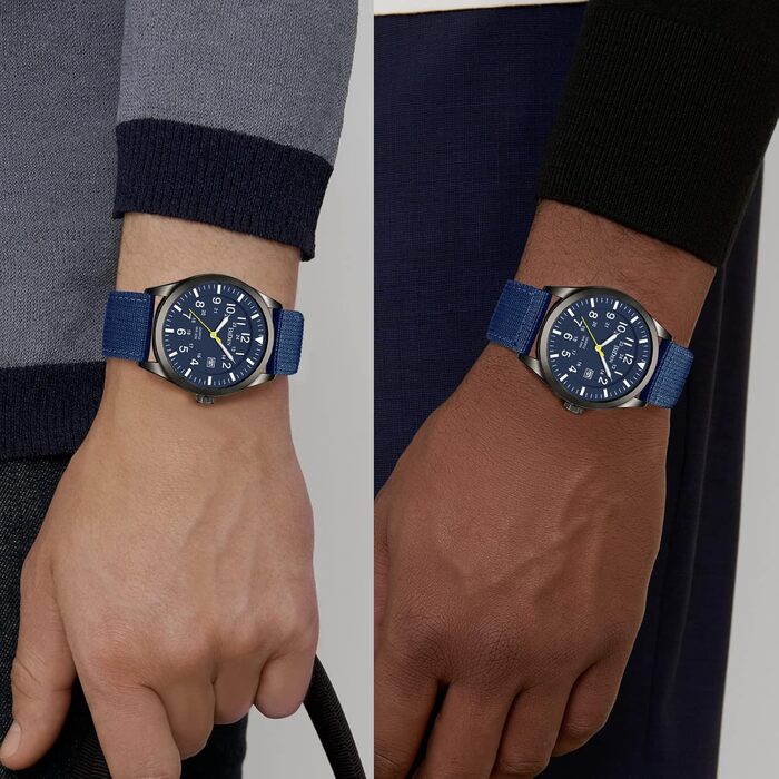 HANPOSH чоловічий годинник: тактичний годинник для військових, армійський годинник з датою, водостійкий (3ATM), кварцовий годинник для активного відпочинку та спорту (блакитний, сірий, блакитний)