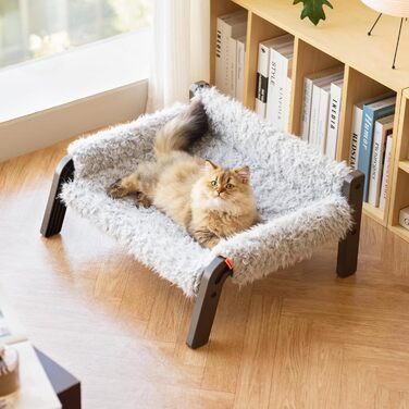 MEWOOFUN Dog Sofa Dog Bed Elevated No Dogs – Dog Beds for No and medium-sized Dogs with Non-Slip Bottom, Breathable Woven Bed with Removable, Cat Sofa 61 x 53 x 28 cm, (L, Grey)