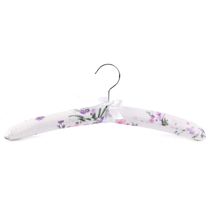 Amber Home 10-Piece 43cm Printed White Satin Clothes Hangers, Soft Silk Hangers for T-Shirt, Shirt, Coat, Dress, Tank Top, Wedding Dress, Sweater with Swivel Hook
