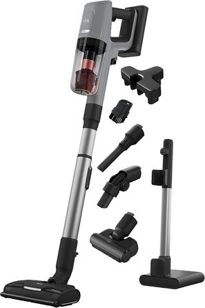 Пылесос AEG ANIMAL 8000 AP81AB25UG: аккумуляторный, 5-ступенчатая фильтрация, цифровая панель, насадки для шерсті тварин та для різних поверхонь, сірий