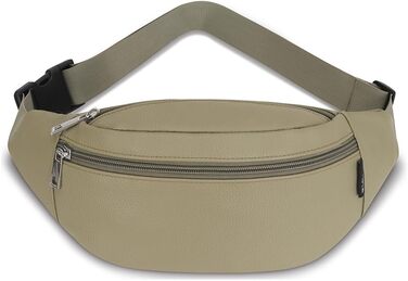 Поясна сумка на пояс для чоловіків та жінок з PU шкіри, спортивна сумка через плече, сумка на стегно для подорожей, піших прогулянок, дресирування собак, активного відпочинку (сірий)