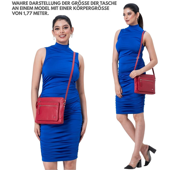 Сумка через плече Wise Owl з натуральної шкіри: жіноча та чоловіча, червона Nappa, 5 відділень на блискавці