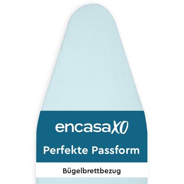 Чохол на прасьовну дошку Encasa XO з товстим підкладкою, 44x13 дюймів, льодяно-блакитний — термостійкий та паропроникний, 100% бавовна, з еластичною стяжкою