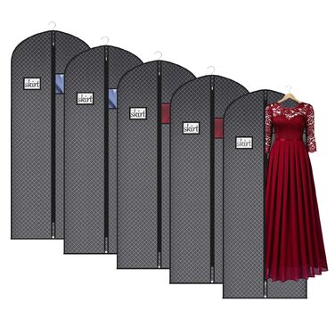 Чохол для одягу та костюмів Univivi, 60x102 см, чорний, комплект 5 шт