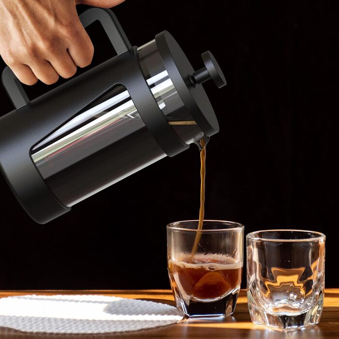 French Press RAINBEAN 350мл: френч-прес з боросилікатного скла, для приготування кави та чаю