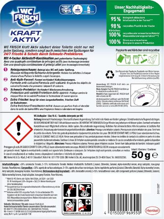Освіжувач для унітаза WC Frisch Kraft Aktiv Duftspüler Blütenfrische, підвісний блок для туалету (10 шт)