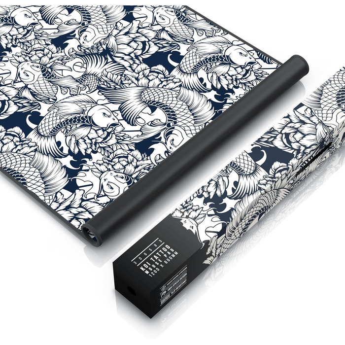 Килимок для миші Titanwolf XXXL 1200x600mm - великий ігровий килимок з мотивом Koi для миші та клавіатури Logitech