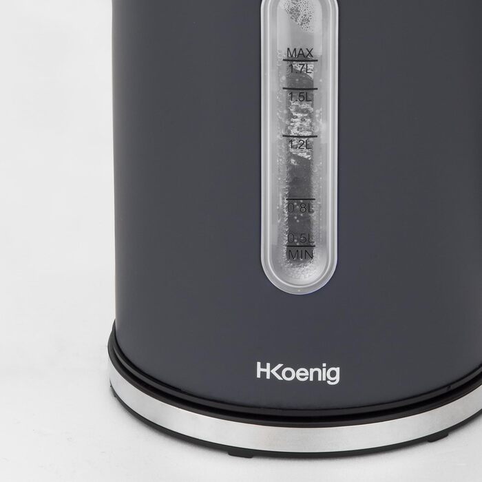 Електричний чайник H.Koenig BOE52 сірий, 1.7л, регулювання температури 40-100°C, 2200W