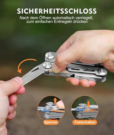 Мультитул 14 в 1 з нержавіючої сталі з кейсом: плоскогубці, ніж, пилка, викрутки для чоловіків. Ідеальний для кемпінгу, ремонту та подорожей