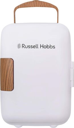 Russell Hobbs Mini Portable Cooler & Warmer - Drink, Beauty & Skincare - AC/DC - Scandi Style White & Wood Effect