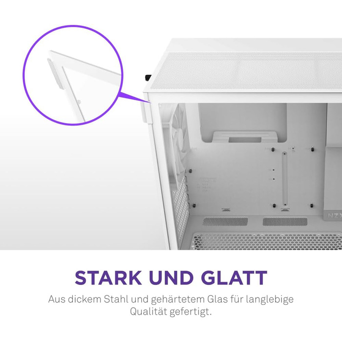 NZXT H5 Flow - Компактний корпус для ПК ATX Mid-Tower для геймінгу - Покращений повітряний потік - 2 x 120mm вентилятори, підтримка радіаторів 360mm (передній) та 240mm (верхній), система кабель-менеджменту, загартоване скло (Flow 2024, білий)