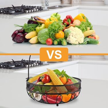 Металева фруктова корзина Bomclap з тримачем для бананів - стильна кухонна корзина для фруктів, овочів та закусок - бронза