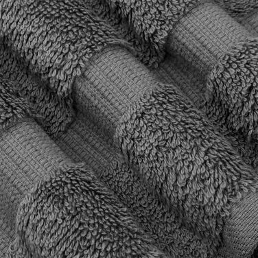 Набір розкішних рушників Chakir Turkish Linens з турецької бавовни, 6 предметів, готельна якість (2 рушники для ванни, 2 рушники для рук, 2 рукавника), темно-сірі