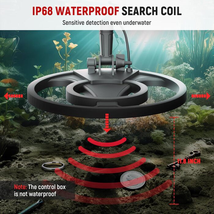 Металодетектор KAIWEETS 2025: 5 режимів, водонепроникний, для дорослих та дітей, з навушниками та лопаткою