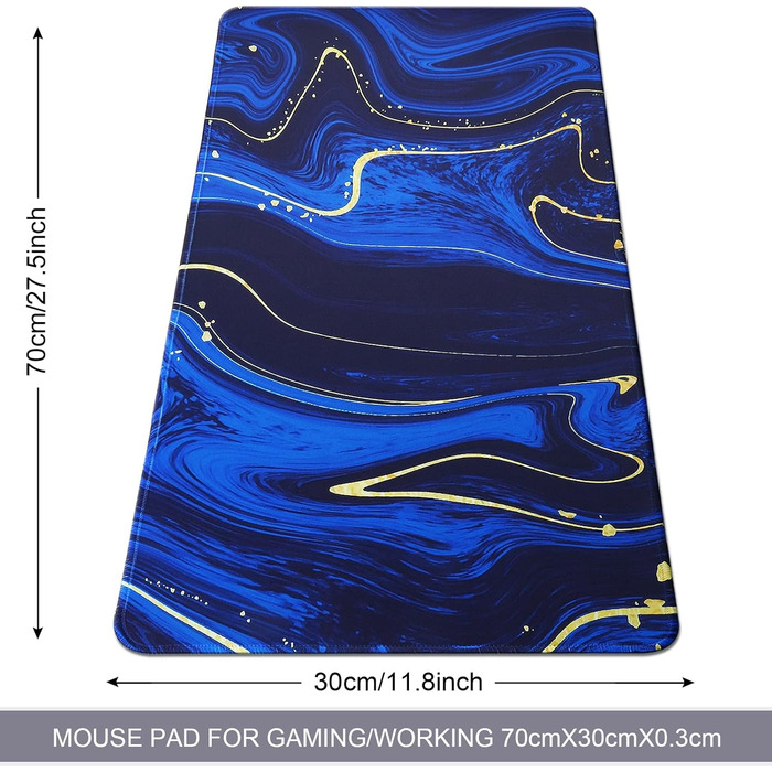 Великий ігровий килимок для миші з прошитими краями, 70x30 см, з антиковзною основою з натурального каучуку для геймерів, офісу, дому. Модель Quicksand03