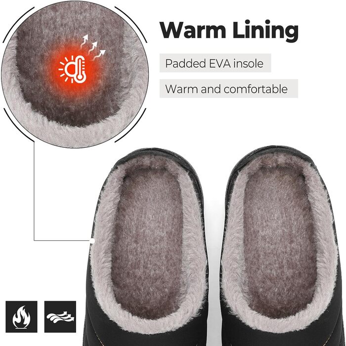 Тапочки халатні зимові для чоловіків та жінок Mishansha, теплі, з плюшевою підкладкою, розмір 35-47, чорний колір