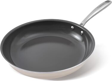 Сковорода Cookersway з керамічним покриттям, 28 см, антипригарна, для кухні, без PFOA, PTFE, PFA, темно-сіра