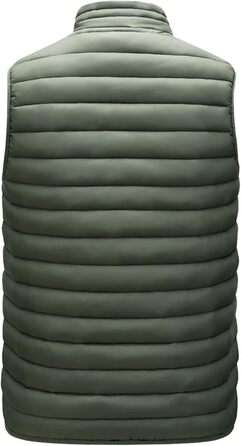 Чоловіча жилетка, утеплена, легка, тепла, для активного відпочинку, без рукавів, зимова, стегана, з коміром-стійкою, слім-силует (6XL, Оливковий (Army Green))