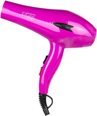 Професійний фен для волосся ID Italian Design з насадкою для укладки, 3 температурні режими, 2 швидкості, 2200W, рожевий