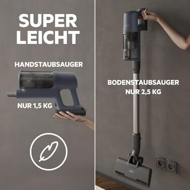 Бездротовий акумуляторний пилосос AEG 6000, 21.6V, 40 хв роботи, потужність 103 000 об/хв, серія 6000, колір блакитний