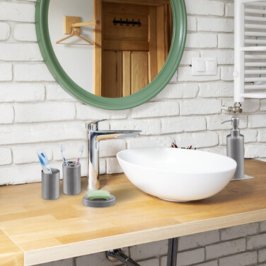 Relaxdays 5-Piece Bathroom Set Matte