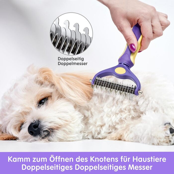Ножиці для грумінгу котів та собак, щітка для видалення підшерстка, гребінець для собак - щітка для довгошерстих та короткошерстих, самоочисна щітка для тварин
