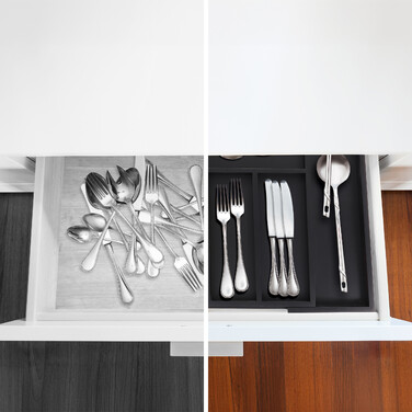 Relaxdays Extendable Bamboo Cutlery Box