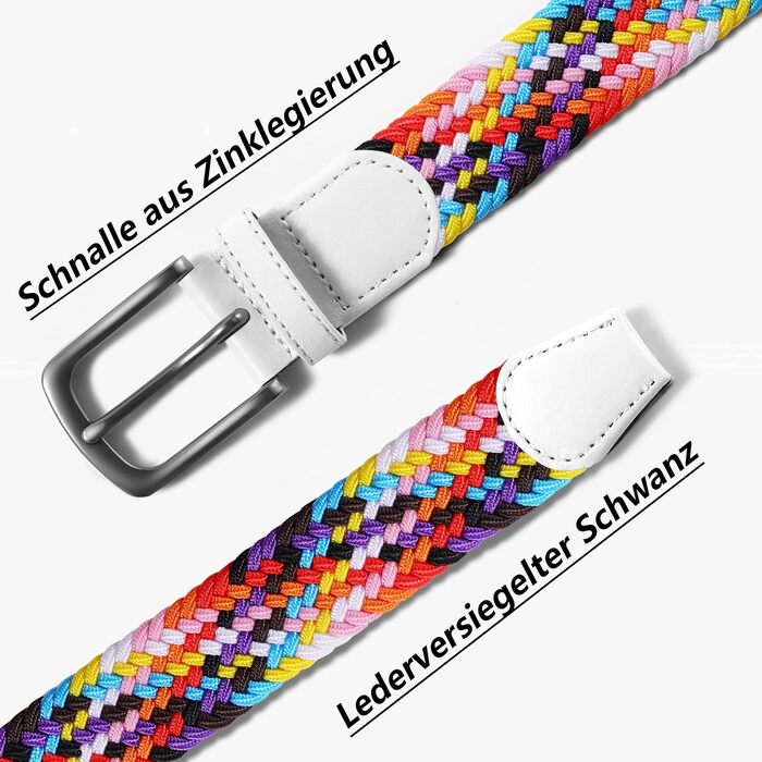 Тканинний плетений ремінь LAKIDAY: еластичний стрейчевий пояс для жінок та чоловіків. Ширина 3.5 см, довжина 100-130 см, багато кольорів. Довжина 120 см.