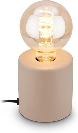 BRILONER Настільна лампа міні, ретро/вінтаж, кераміка, бежева, E27, 10W, для дому та офісу