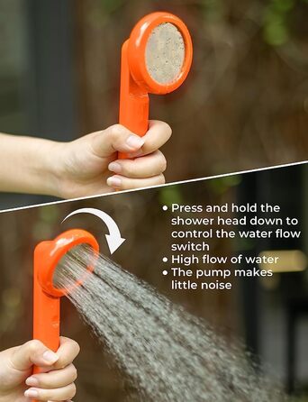 Портативна душова кабіна для кемпінгу Zooma з насосом, для відпочинку на природі, сад, вулиця, акумуляторна