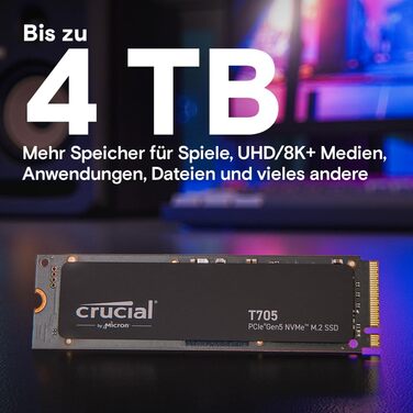 SSD Crucial T705 1TB PCIe Gen5 NVMe M.2 - Швидкий накопичувач з інтерфейсом PCIe Gen5
