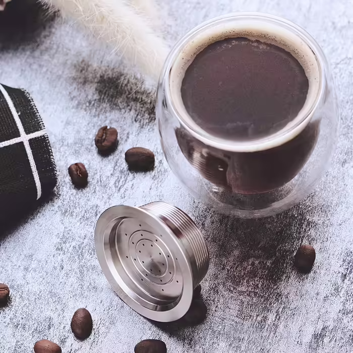 Багаторазова капсула для кави з нержавіючої сталі Cafilas, сумісна з Lavazza A Modo Mio, з темпером, для приготування кави у капсульних кавоварках
