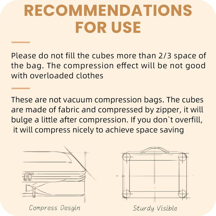 Комплект органайзерів для валізи (8 шт.) чорного кольору - компресійні куби для подорожей з сітчастим вікном, розширювані, портативні