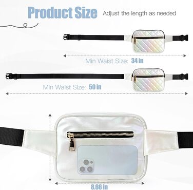 Жіноча бананка Jueachy: водонепроникна сумка через плече з ромбовим візерунком, 4 відділення на блискавці, для активного відпочинку та фестивалів